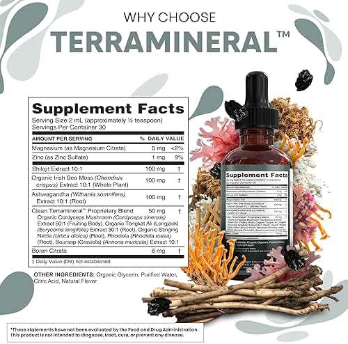 Clean Nutraceuticals Shilajit Drops Liquid | Shilajit Supplement for Men Women with Sea Moss Ashwagandha Zinc Magnesium Boron Fulvic Acid – Himalayan Shilajit Energy Vitality Stamina – 2oz - Image 4