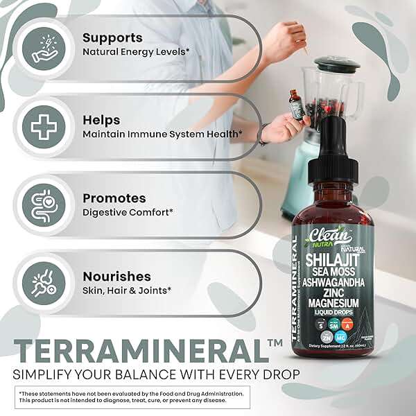 Clean Nutraceuticals Shilajit Drops Liquid | Shilajit Supplement for Men Women with Sea Moss Ashwagandha Zinc Magnesium Boron Fulvic Acid – Himalayan Shilajit Energy Vitality Stamina – 2oz - Image 5