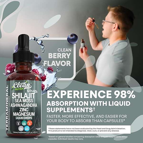 Clean Nutraceuticals Shilajit Drops Liquid | Shilajit Supplement for Men Women with Sea Moss Ashwagandha Zinc Magnesium Boron Fulvic Acid – Himalayan Shilajit Energy Vitality Stamina – 2oz - Image 6