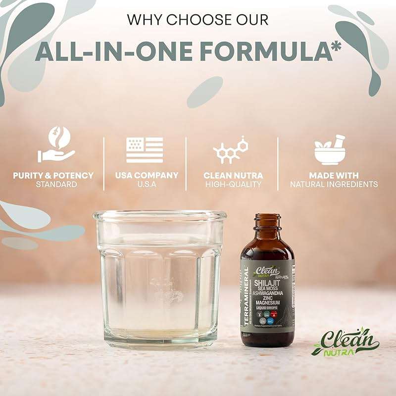 Clean Nutraceuticals Shilajit Drops Liquid | Shilajit Supplement for Men Women with Sea Moss Ashwagandha Zinc Magnesium Boron Fulvic Acid – Himalayan Shilajit Energy Vitality Stamina – 2oz - Image 8