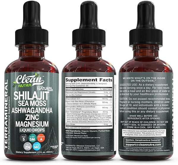 Clean Nutraceuticals Shilajit Drops Liquid | Shilajit Supplement for Men Women with Sea Moss Ashwagandha Zinc Magnesium Boron Fulvic Acid – Himalayan Shilajit Energy Vitality Stamina – 2oz - Image 9