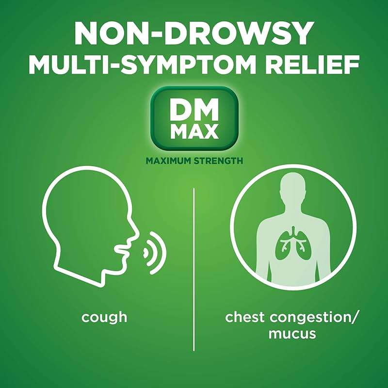 Amazon Basic Care Tussin DM MAX, Maximum Strength Cough and Chest Congestion Medicine, Non-Drowsy, Alcohol Free, Expectorant, Raspberry Menthol Flavor, 8 fl oz (Pack of 2) - Image 2