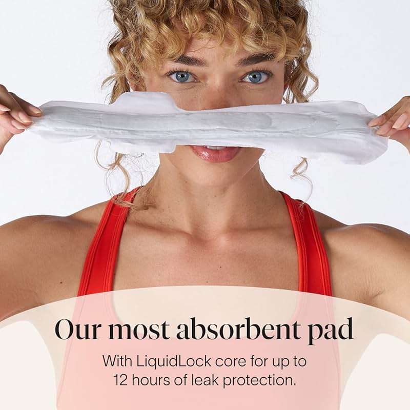 Cora 100% Organic Cotton Topsheet Pads Extra Heavy Overnight Pads (24 Count) - Image 4