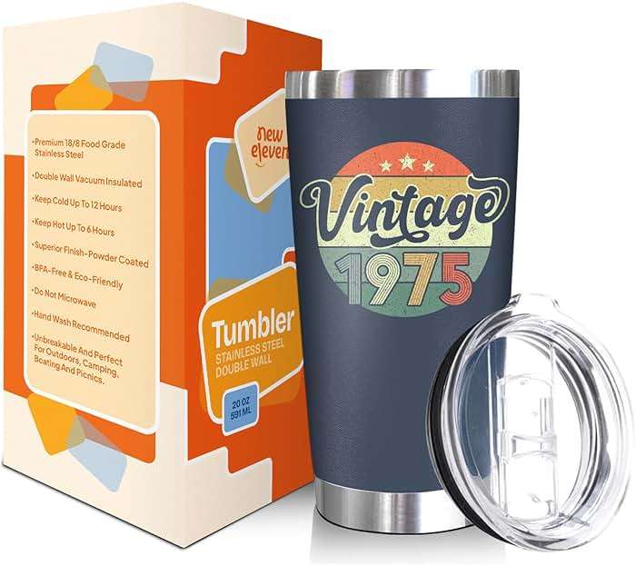NewEleven 50th Birthday Gifts For Men Women - 50th Birthday Decorations For Him Her - Present For Men Women Turning 50 Year Old Gifts For Mom, Dad, Wife, Husband - 20 Oz Tumbler - Image 3