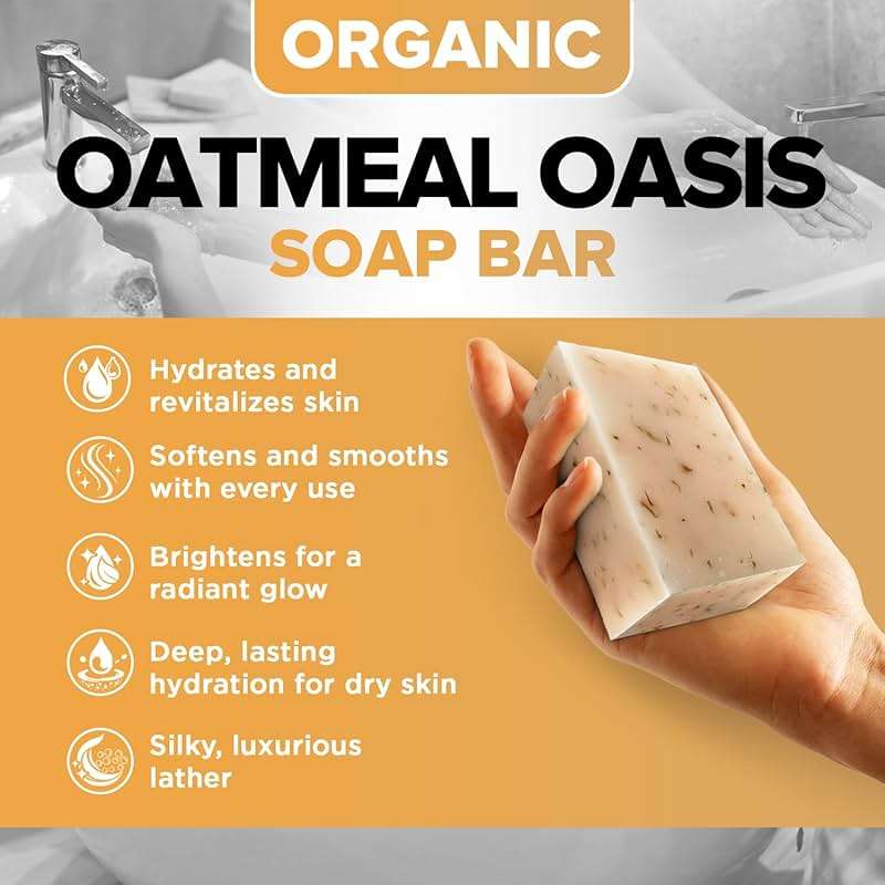 iHeart Gentle Moisture Oatmeal Eczema Soap (2 Packs) with Olive Oil and Shea Butter - Hydrating, Nourishing, Cleansing, and Soothing for Sensitive Skin - Infused with Honey, Oats, and Rosemary - Image 2