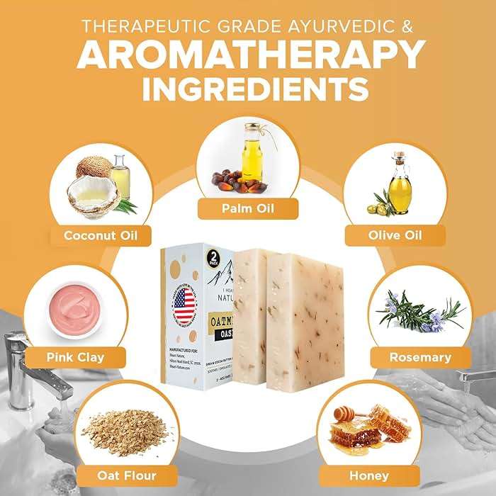 iHeart Gentle Moisture Oatmeal Eczema Soap (2 Packs) with Olive Oil and Shea Butter - Hydrating, Nourishing, Cleansing, and Soothing for Sensitive Skin - Infused with Honey, Oats, and Rosemary - Image 3