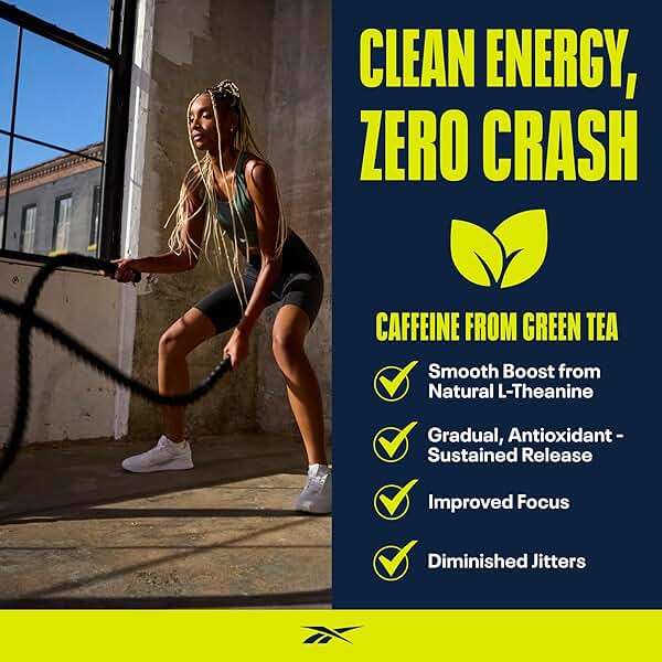 Reebok REEenergize Pre-Workout Creatine Powder | 3g Creatine Monohydrate, 200mg Natural Caffeine | Clean Energy for Strength, Focus & Pump | Informed Sport Certified | 25 Servings | Watermelon Crush - Image 5
