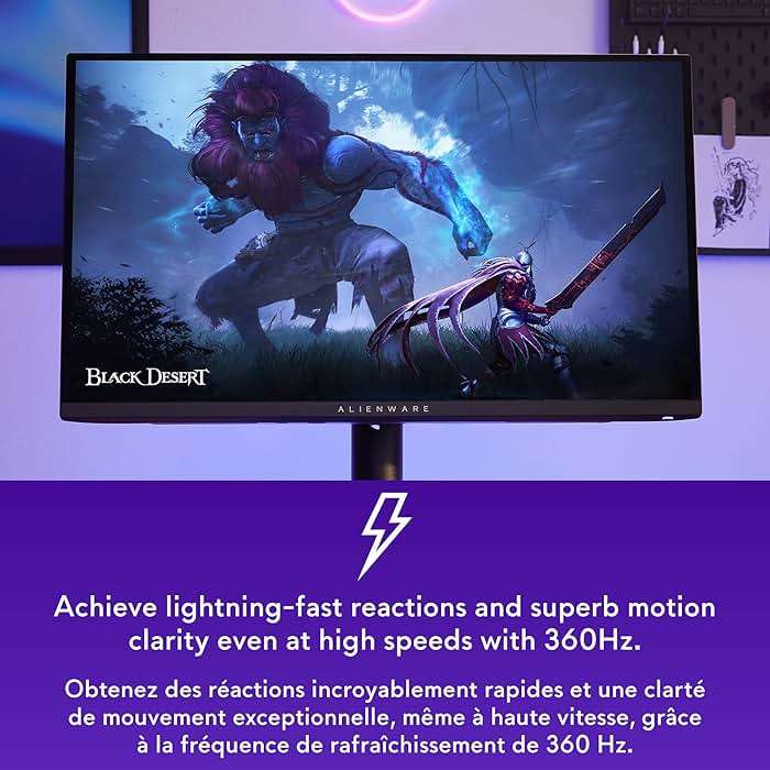 Alienware AW2725DF OLED Gaming Monitor - Quantom-Dot WQHD (2560x1440) 360Hz 0.03Ms Display, AMD FreeSync Premium Pro, HDMI/DP/USB 3.2 Gen1 - Black (Renewed) - Image 4