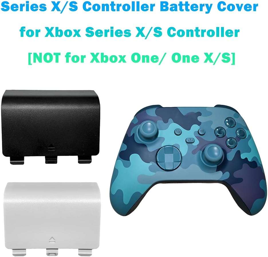 Battery Back Cover for Xbox Series S/X Controller, Battery Cover Door for Xbox Series S/X Controller, Battery Back Shell Repair Part Compatible with Xbox Series X/Series S Controller(2Black+2White) - Image 2