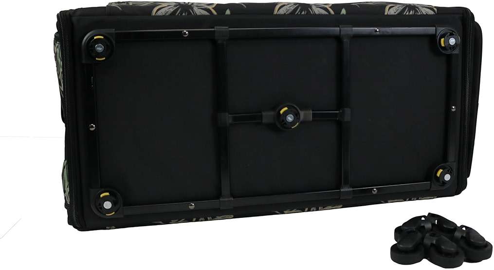 Everything Mary Jumbo Rolling Sewing Machine Case – Black Floral Organizer with 5 Heavy-Duty Wheels – Compatible with Large Brother & Singer Sewing Machines – Durable Tote - Image 8
