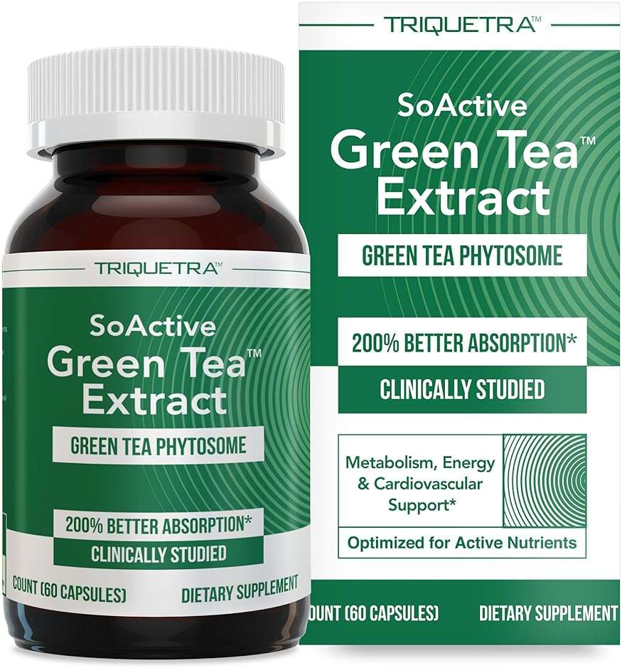 SoActive Green Tea™ Extract - Clinically Studied Green Tea Phytosome - Up to 200% Better Absorption & Bioavailability - Clinically Validated Dose - Supports Metabolism & Weight Management - 60 Caps - Image 1