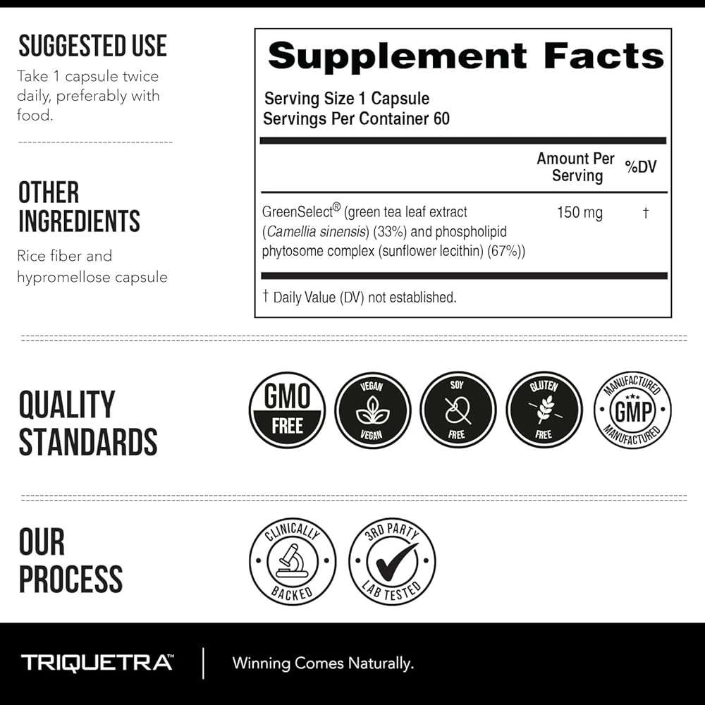 SoActive Green Tea™ Extract - Clinically Studied Green Tea Phytosome - Up to 200% Better Absorption & Bioavailability - Clinically Validated Dose - Supports Metabolism & Weight Management - 60 Caps - Image 7