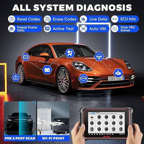 Autel Scanner MaxiCOM MK900, OE All-System OBD2 Scanner & Bidirectional Tool, 8in Up of MK808S MK808BT MX808S MK808Z, 3000+ Active Tests, 40+ Service, CAN-FD&DOIP, Smart Auto VI-N, FCA Auto Auth 11OS - Image 5