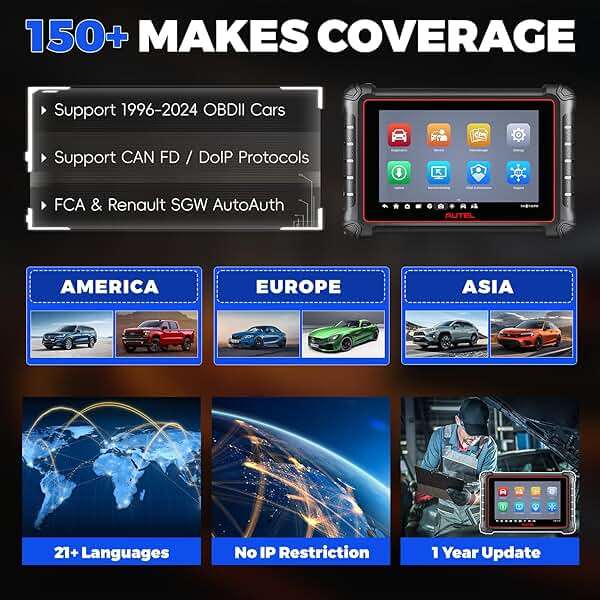 Autel Scanner MaxiCOM MK900, OE All-System OBD2 Scanner & Bidirectional Tool, 8in Up of MK808S MK808BT MX808S MK808Z, 3000+ Active Tests, 40+ Service, CAN-FD&DOIP, Smart Auto VI-N, FCA Auto Auth 11OS - Image 7