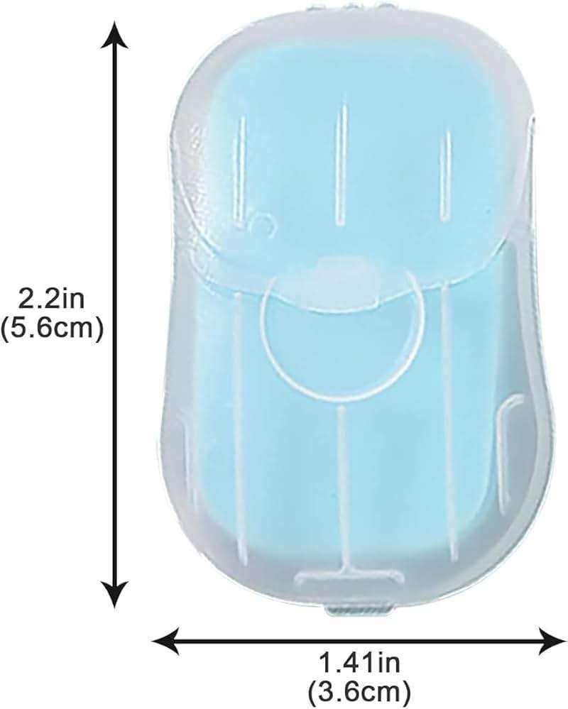 50Pcs Blue Portable Soap Sheets,Water Soluble Hand Washing Bath Scented Paper Camping Soap and Shampoo for Outdoor,Camping Hiking Mini Portable Travel Paper Sheets Disposable Personal Care - Image 5