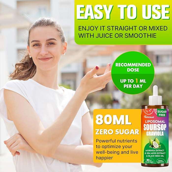 (80ML) Supplement Liquid Drops, 10 in 1 Soursop Multivitamin Drops with Leaf Extract & Sea Moss, for Cell Support & Regeneration, Immunity, Gut, Zzz, Skin & Antioxidant | 2.8 Fl Oz - 80 Days Supply - Image 6