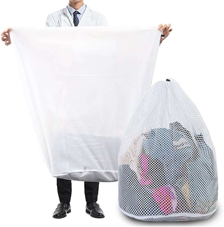 RUIQINQI Extra Large Mesh Laundry Bags Washing Bag 2Pack Delicates Bag and Pull net style Laundry Bag Jumbo for Washing Machine Large Mesh Bags for Blankets, Bedding, Coats, Toys (2PCS-XXXL) - Image 1
