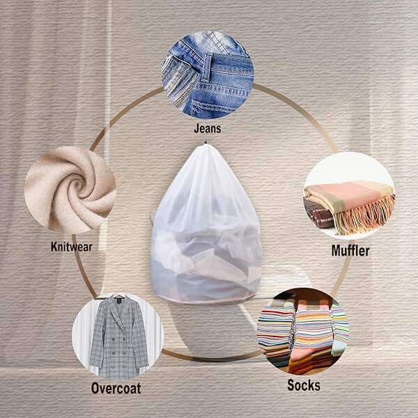 RUIQINQI Extra Large Mesh Laundry Bags Washing Bag 2Pack Delicates Bag and Pull net style Laundry Bag Jumbo for Washing Machine Large Mesh Bags for Blankets, Bedding, Coats, Toys (2PCS-XXXL) - Image 3