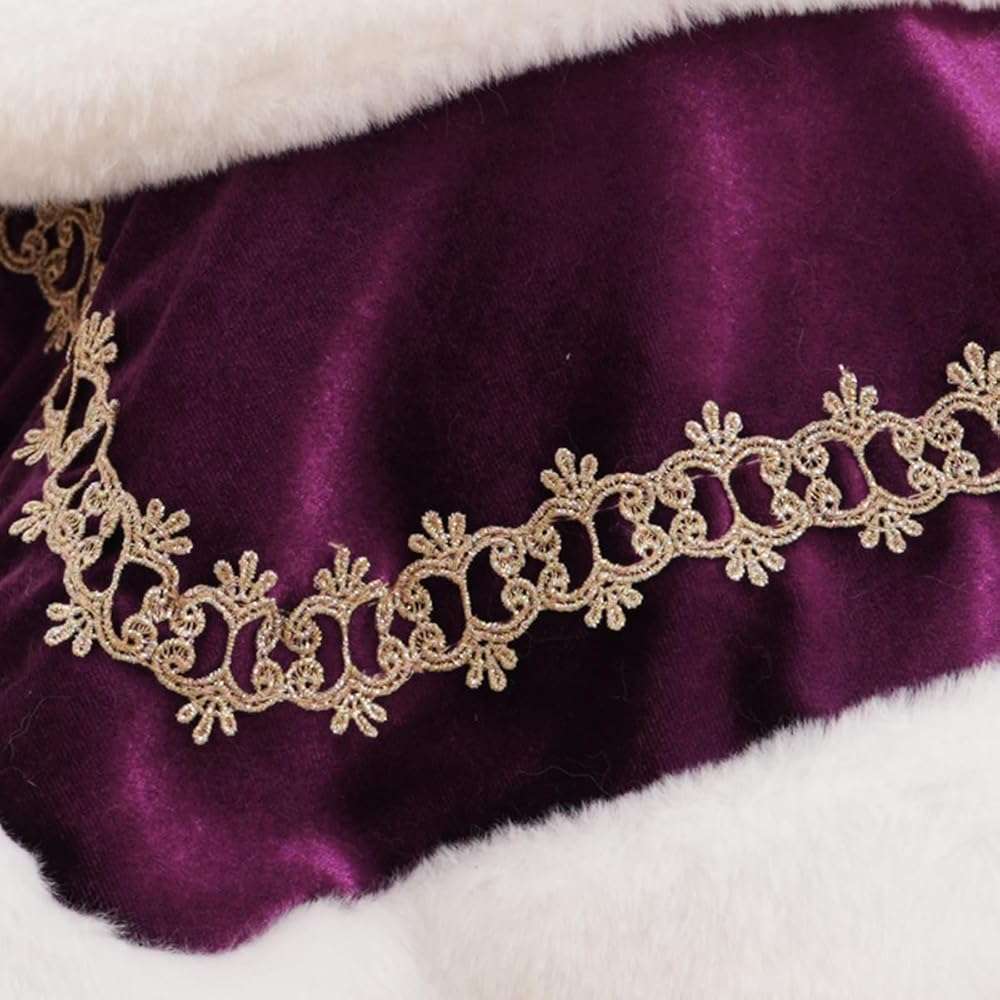 Lovelyshop pet Serial Royal Coronation Style White Faux Fur Pet Cape for Halloween Costumes, King Queen Prince and Princess Cosplay-Small - Image 4