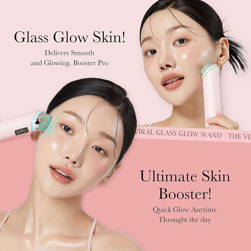 medicube Booster Pro | 6-in-1 Real Glass Glow Beauty Massager | for Clear, Radiant, Firmer-Looking Skin | Korean Skin Care | Pink - Image 3