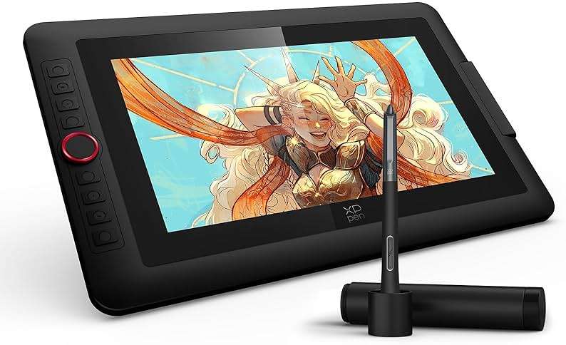 XPPen Upgraded Artist13.3 Pro V2 Drawing Tablet with Screen, 16384 Pen Pressure X3 Pro Stylus Pen Display, 99% sRGB Full-Laminated AG Screen Graphic Tablet with Stand, Red Dial, 8 Shortcut Keys 13.3" - Image 1