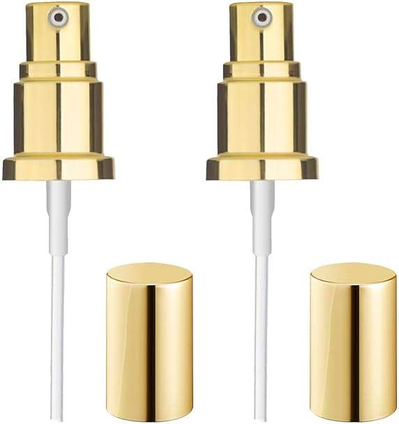 Chris.W 2 Pack Foundation Pump Dispenser Fit for Estee Lauder Double Wear Foundation, Maybelline Fit Me Liquid, Gold Lid - Image 2