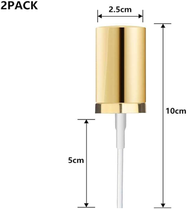 Chris.W 2 Pack Foundation Pump Dispenser Fit for Estee Lauder Double Wear Foundation, Maybelline Fit Me Liquid, Gold Lid - Image 3