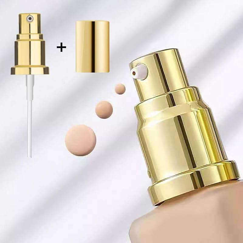 Chris.W 2 Pack Foundation Pump Dispenser Fit for Estee Lauder Double Wear Foundation, Maybelline Fit Me Liquid, Gold Lid - Image 4