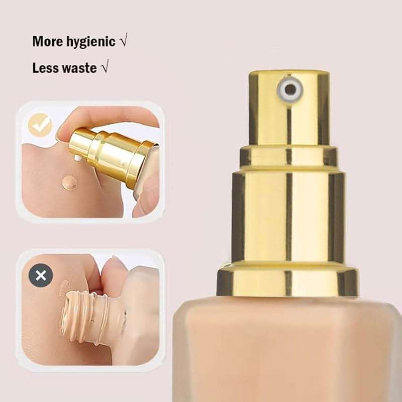 Chris.W 2 Pack Foundation Pump Dispenser Fit for Estee Lauder Double Wear Foundation, Maybelline Fit Me Liquid, Gold Lid - Image 6
