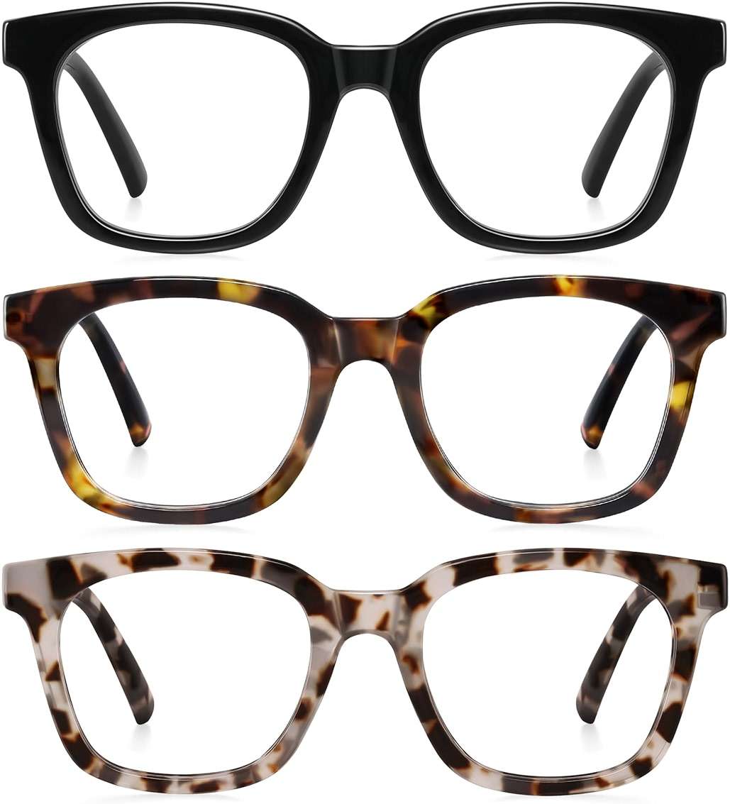 AIMISUV Reading Glasses for Women Men - Blue Light Blocking Magnifying Readers,Square Anti-Glare Computer Eyeglasses - Image 1