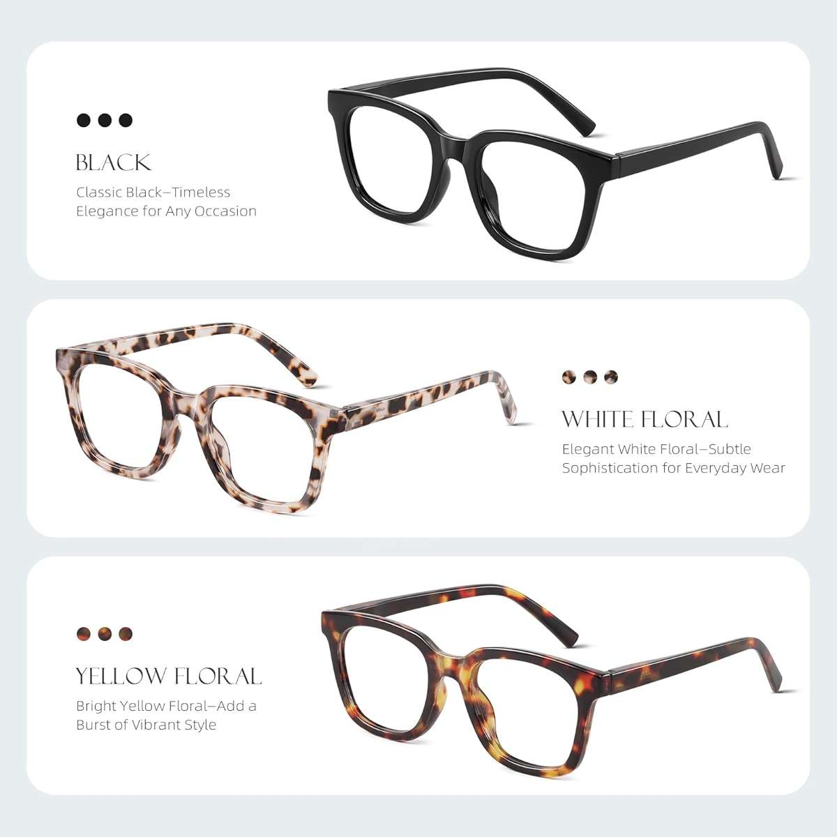 AIMISUV Reading Glasses for Women Men - Blue Light Blocking Magnifying Readers,Square Anti-Glare Computer Eyeglasses - Image 3