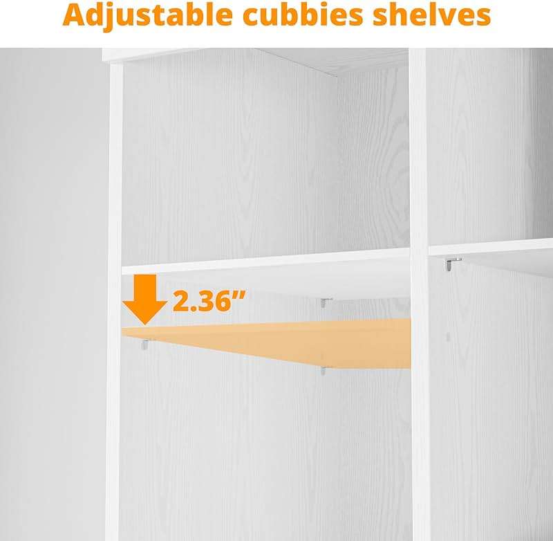 IRONCK Closet Shoe Organizer Cabinet with Shelves and Cubbies, Narrow Footwear Shoe Rack Storage Organizer for Closet for Bedroom, Entryway, Mudroom, White - Image 5