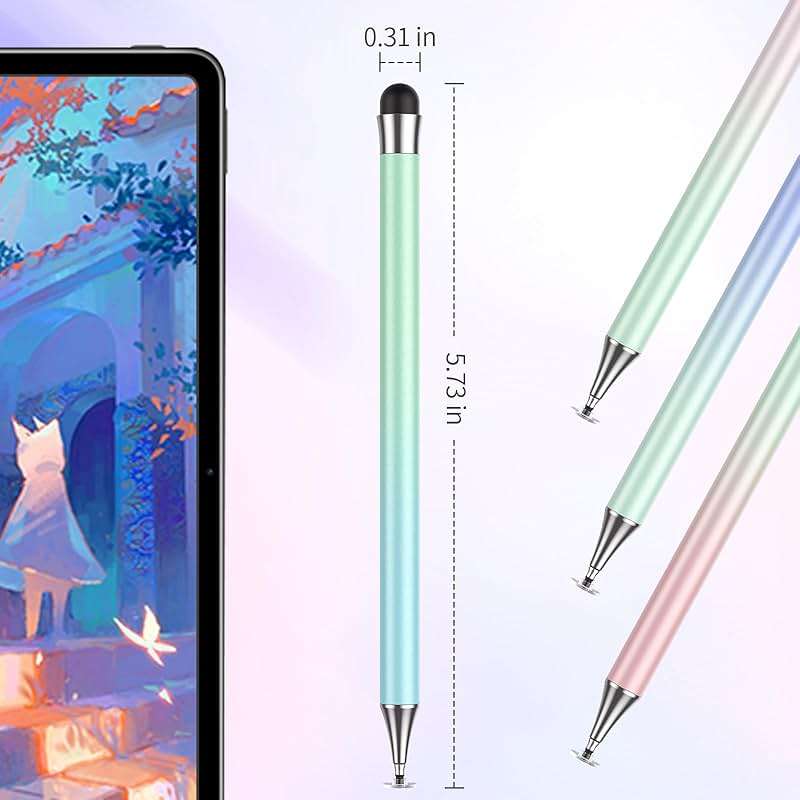 Stylus Pen for Touchscreen (4Pcs), 2 in 1 Stylus Pen for iPad, High Precision and Sensitivity Rubber Tips and Disc Compatible with iPad/iPhone/Android Tablets and All Touch Screens Devices (Light) - Image 6