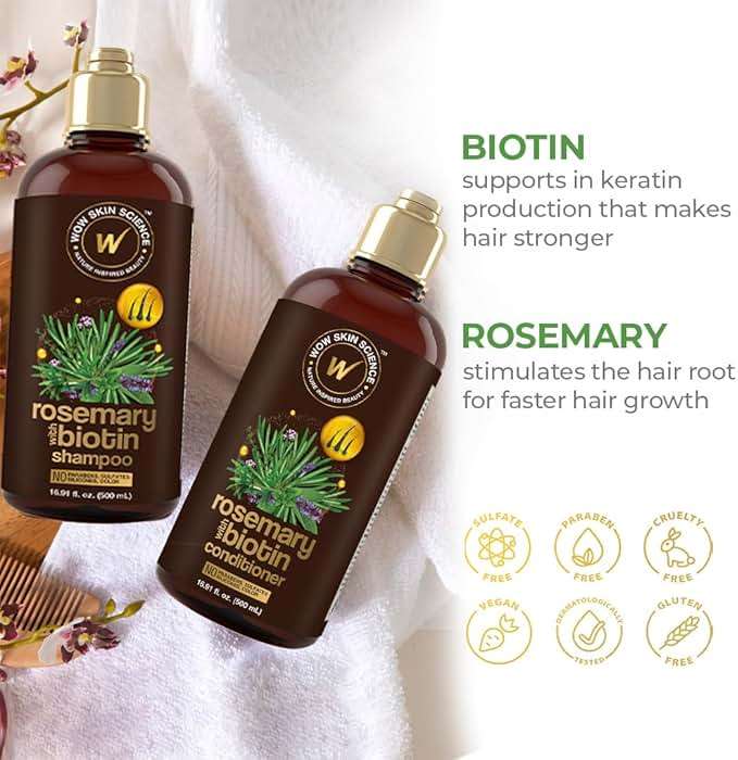 WOW Skin Science Rosemary with Biotin Shampoo & Conditioner Duo 16.9 oz - Image 4