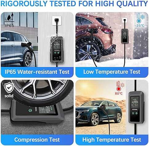 BETUMODA Portable Level 1&2 EV Charger, 32 Amp, Portable Charger for Home and J1772, 23ft Cable, 240V, Charging Stations with LED Display, NEMA14-50 Plug, Current Adjustable.(Tesla Need Adapter) - Image 9