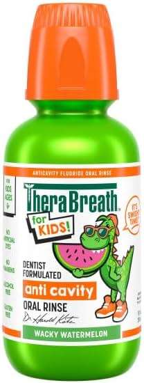 TheraBreath Kids Mouthwash with Fluoride, Organic Strawberry Splash, Anticavity, 10 fl oz & TheraBreath Kids Mouthwash with Fluoride, Organic Wacky Watermelon, Anticavity, 10 fl oz - Image 6