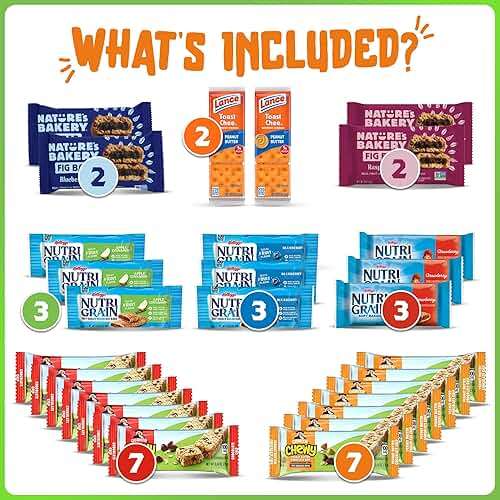 Granola Bars Bulk Variety Pack - Healthy Granola Bars Variety Snack Box for Office Snacks & Healthy Breakfast Bars - Snacks Variety Pack for Adults and Kids (60 Count) - Image 2