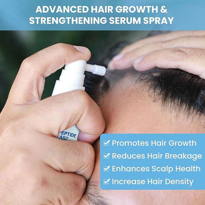 Peptide Hair Growth Serum Spray with Acetyl Tetrapeptide-3, Biotinoyl Tripeptide-1, Caffeine and Licorice Root Extract - Image 3