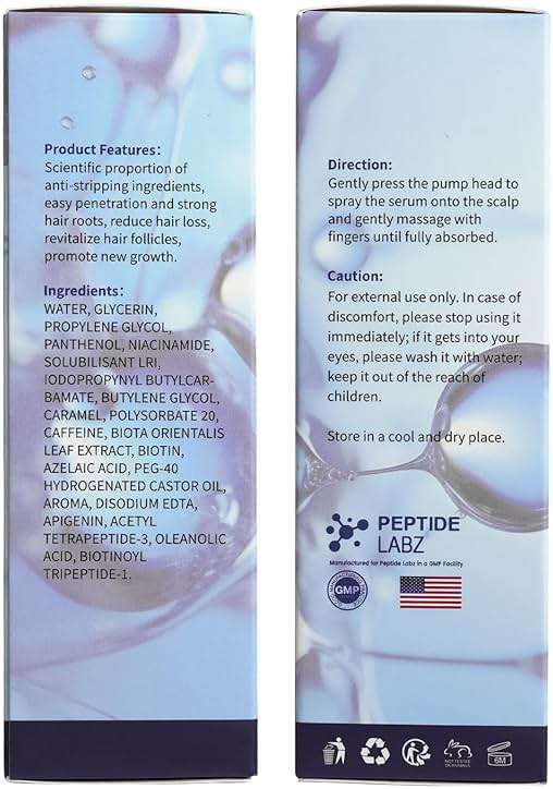 Peptide Hair Growth Serum Spray with Acetyl Tetrapeptide-3, Biotinoyl Tripeptide-1, Caffeine and Licorice Root Extract - Image 9