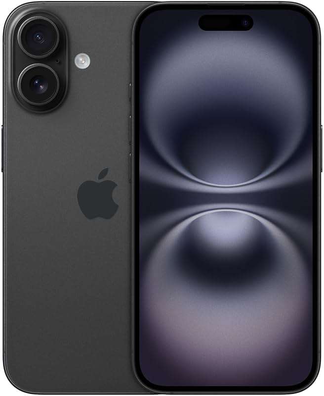 Apple iPhone 16, 128GB, Black - Unlocked (Renewed) - Image 1