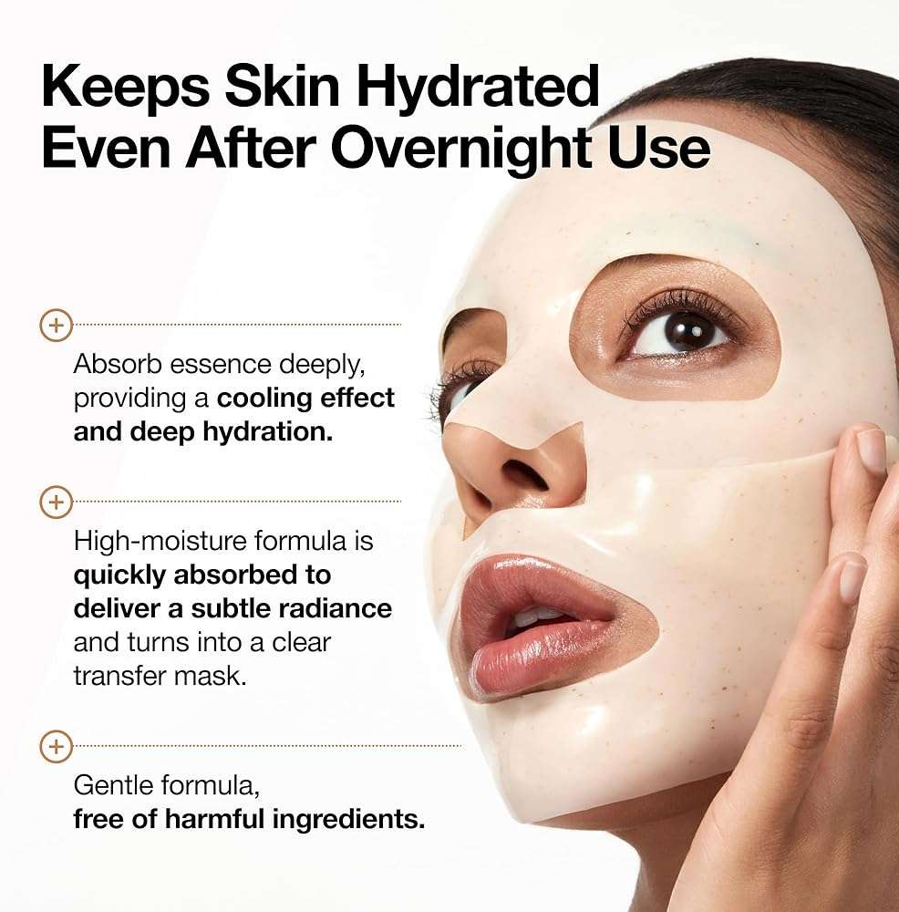 ANUA Rice 70 Glow Collagen Mask, Overnight Face Mask for Glass Skin, Ceramide, Collagen Facial Mask, Skin Moisture Barrier, Tightening Care, Natural Color, Korean Skincare, 1.34 oz/4ea - Image 4