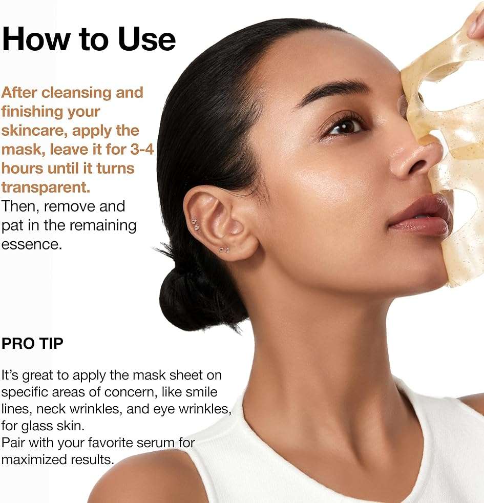 ANUA Rice 70 Glow Collagen Mask, Overnight Face Mask for Glass Skin, Ceramide, Collagen Facial Mask, Skin Moisture Barrier, Tightening Care, Natural Color, Korean Skincare, 1.34 oz/4ea - Image 5