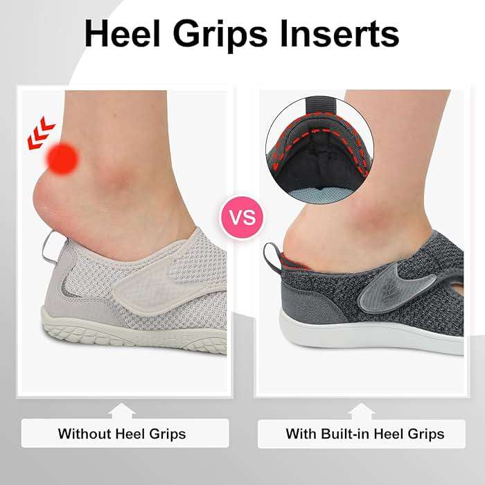 LeIsfIt Womens Wide Diabetic Shoes Adjustable Barefoot Walking Shoes Breathable Zero Drop Sneakers for Wide Width Arthritis Edema Feet - Image 4