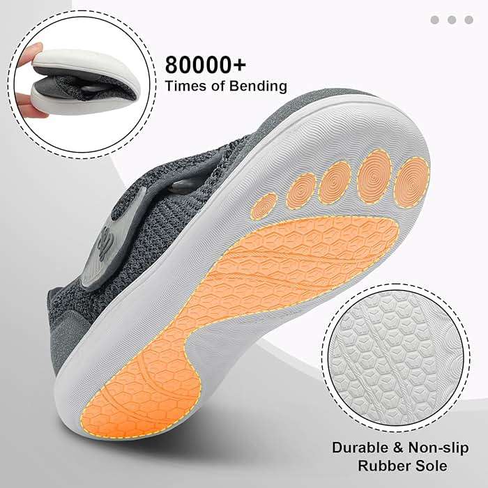 LeIsfIt Womens Wide Diabetic Shoes Adjustable Barefoot Walking Shoes Breathable Zero Drop Sneakers for Wide Width Arthritis Edema Feet - Image 5
