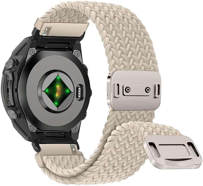 RosMank 20mm Quickfit Braided Watch Band Compatible with Garmin Fenix 8 AMOLED 43mm/7S Pro/7S/6S Pro/6S/5S/5S Plus, Nylon Woven Replacement Strap for Approach S70 42mm/Instinct E 40mm/Descent Mk3s - Image 1