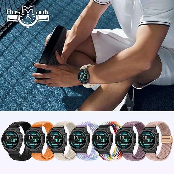 RosMank 20mm Quickfit Braided Watch Band Compatible with Garmin Fenix 8 AMOLED 43mm/7S Pro/7S/6S Pro/6S/5S/5S Plus, Nylon Woven Replacement Strap for Approach S70 42mm/Instinct E 40mm/Descent Mk3s - Image 6