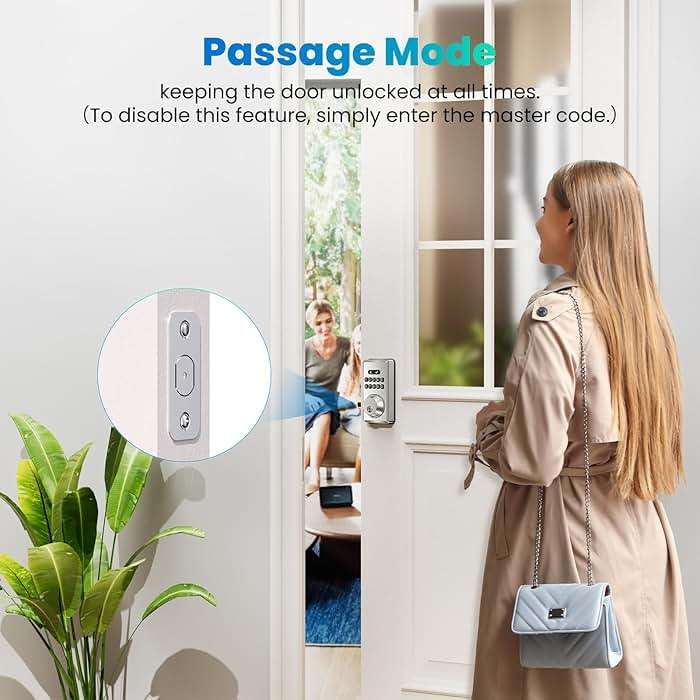 MOUSETRO Keyless Entry Door Lock Deadbolt with Keypad, Digital Smart Locks with Code, Auto Lock, Anti-Peeking Password, Easy Installation, Satin Nickel - Image 7