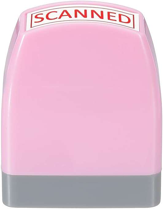 PATIKIL Scanned Notice Stamp Self Inking, Red Ink Office Stamps Pre Inked Message Stamp Refillable Business Stamp, Pink - Image 4