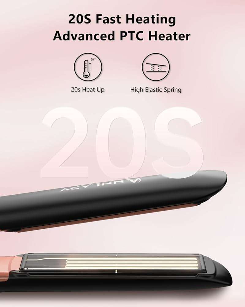 Annlary Hair Straightener 1 Inch Flat Iron and Curler 2 in 1 Titanium Ceramic Ionic Dual Voltage Straightener with Heat-Resistant Silicone, for Less Frizz, Shinier & Smoother - Image 5