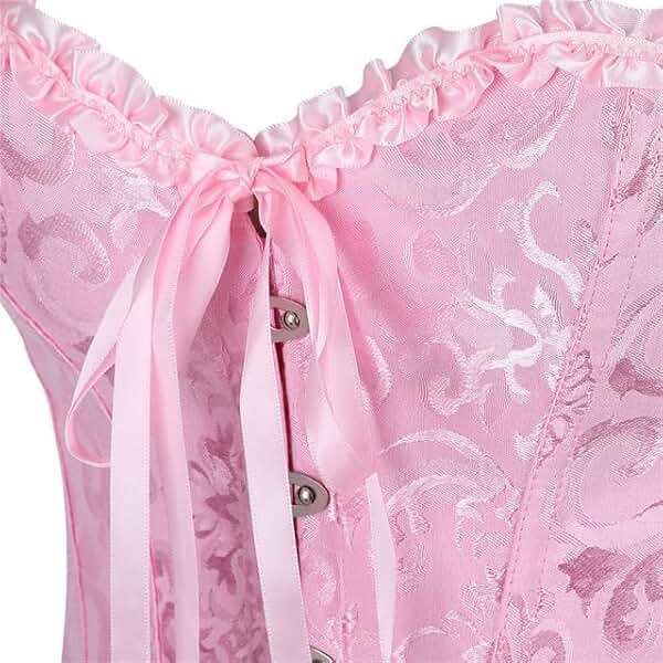 Demays Corset Tops for Women,Bustier Shapewear Lingerie,Lace Tied Renaissance Overbust Corset Push Up Bodysuit - Image 8
